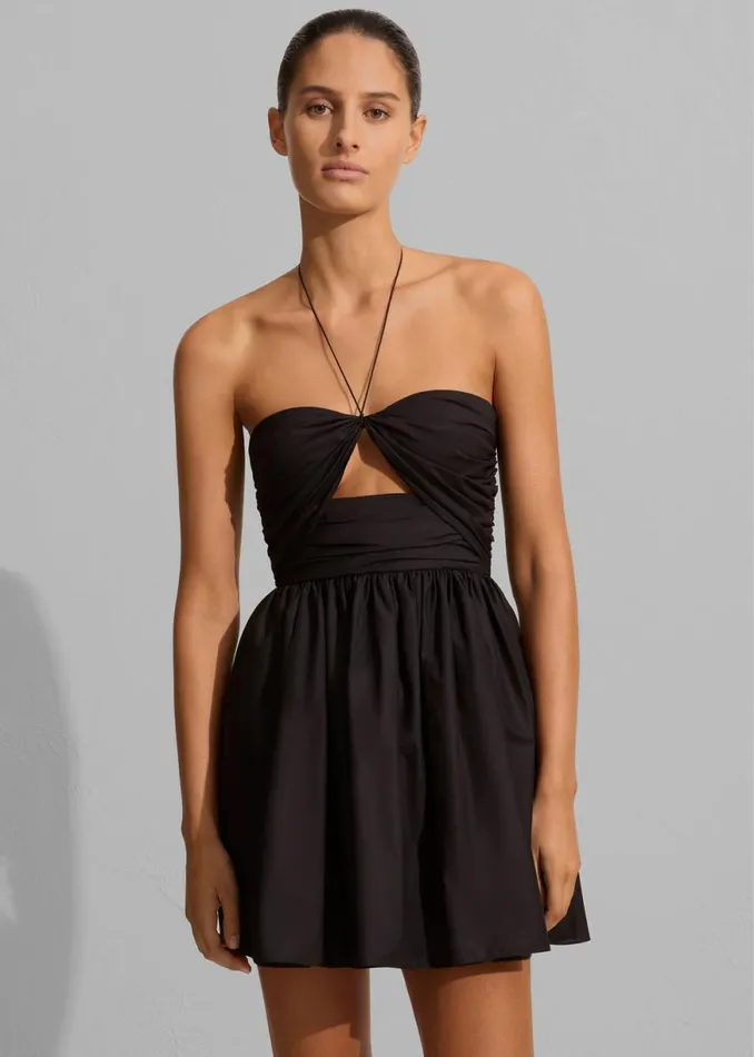 The Frankie Shop Matteau Bandeau Rouched Mini Dress 8211 Black Shop Dresses