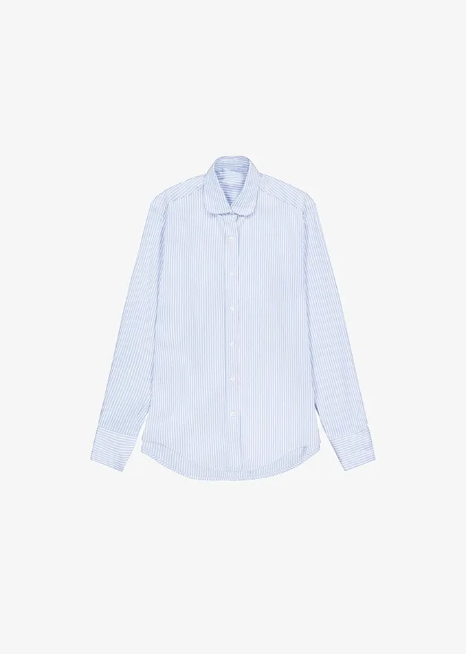 The Frankie Shop Mina Shirt 8211 Blue Stripe Shop Tops