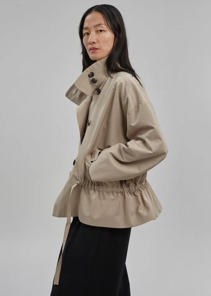 The Frankie Shop Myro Drawstring Jacket 8211 Beige Shop Outerwear