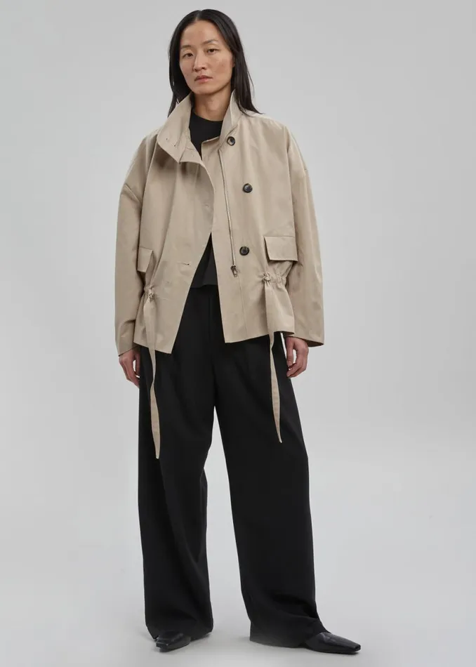 The Frankie Shop Myro Drawstring Jacket 8211 Beige Shop Outerwear