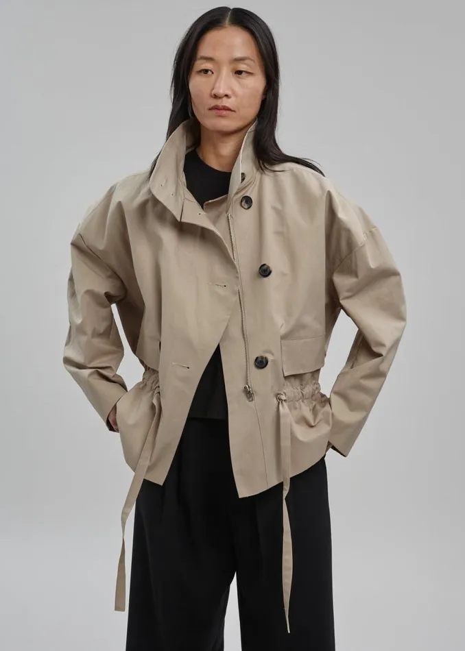 The Frankie Shop Myro Drawstring Jacket 8211 Beige Shop Outerwear