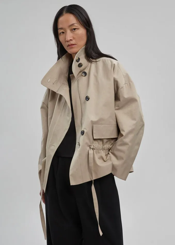 The Frankie Shop Myro Drawstring Jacket 8211 Beige Shop Outerwear