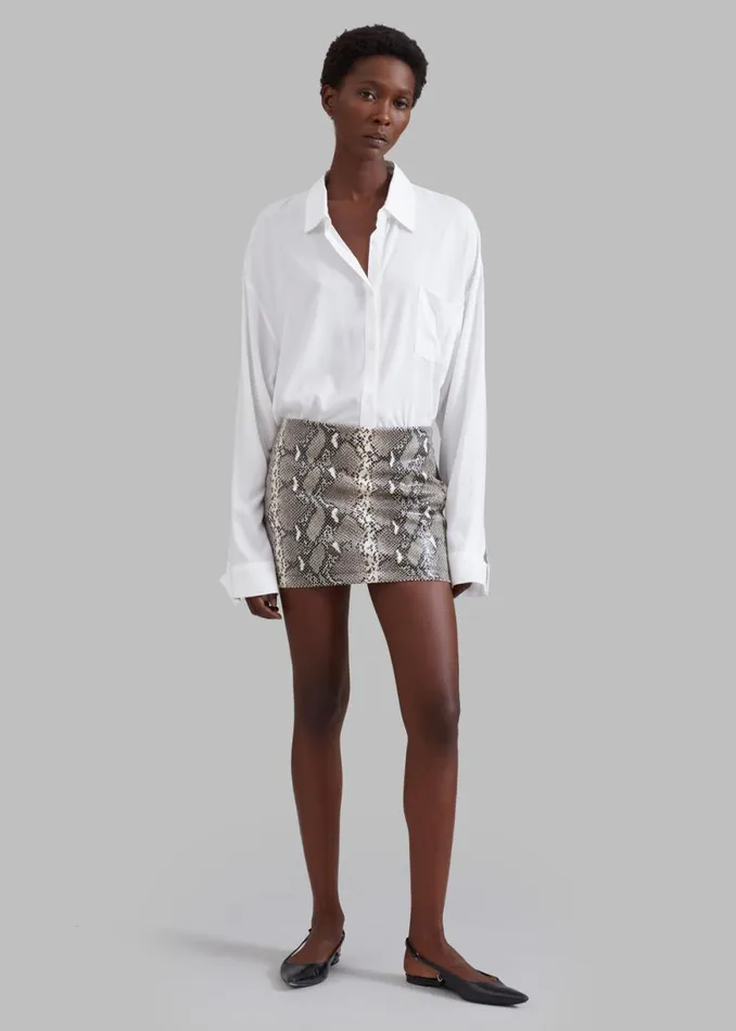 The Frankie Shop Nairobi Mini Skirt 8211 Grey Python Shop Bottoms