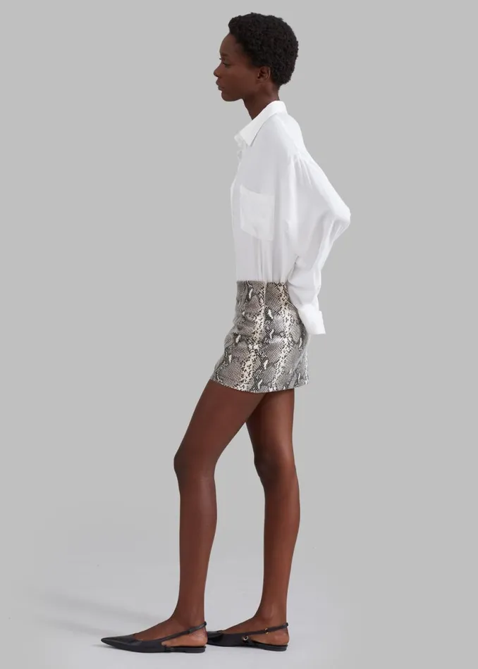 The Frankie Shop Nairobi Mini Skirt 8211 Grey Python Shop Bottoms