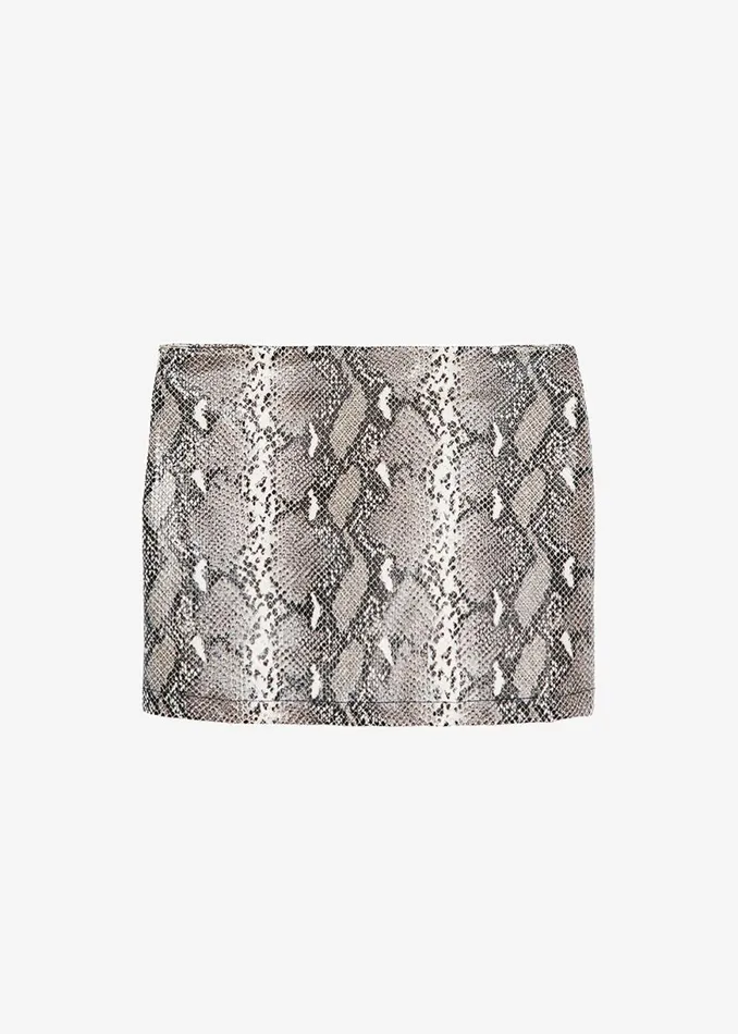 The Frankie Shop Nairobi Mini Skirt 8211 Grey Python Shop Bottoms