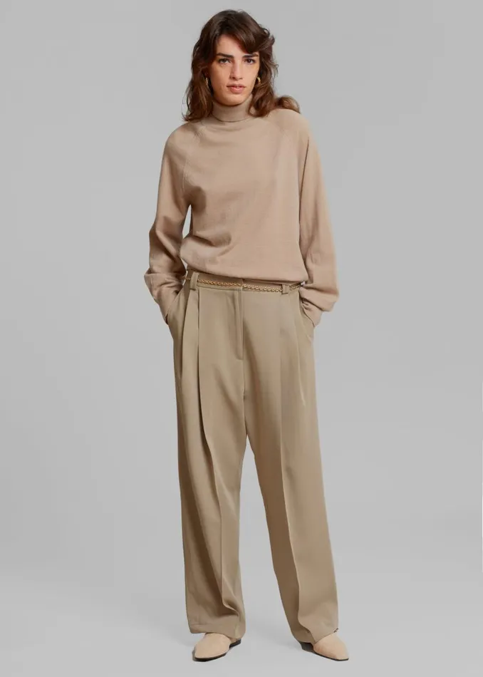 The Frankie Shop Naomie String Pants 8211 Latte Shop Bottoms