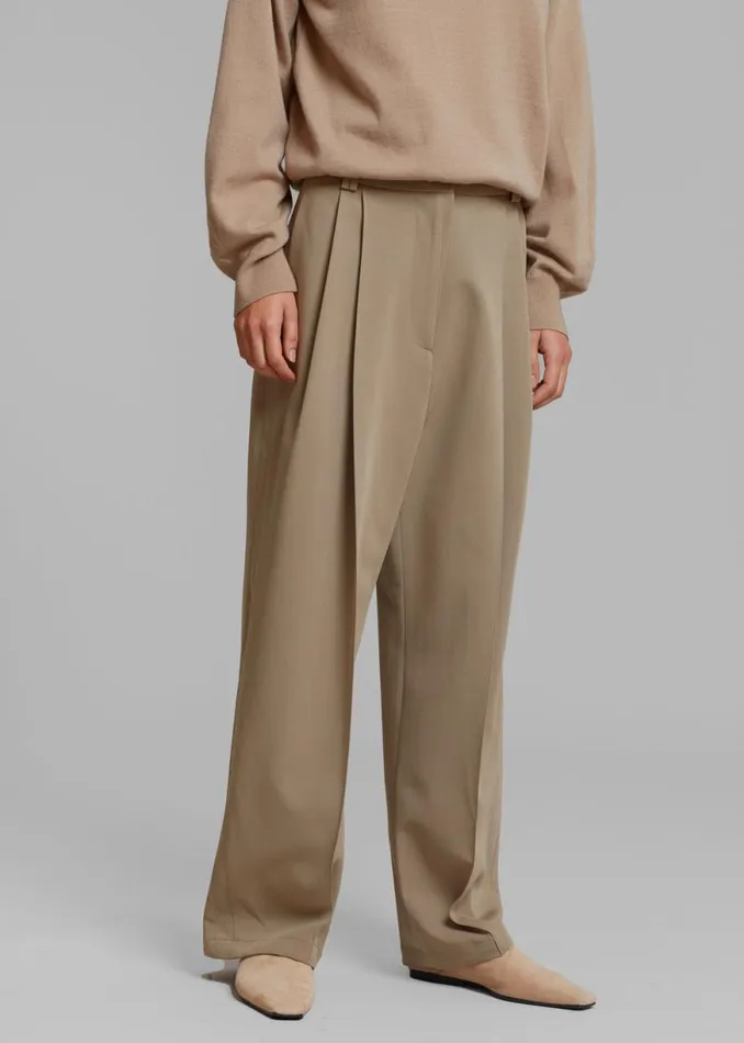 The Frankie Shop Naomie String Pants 8211 Latte Shop Bottoms