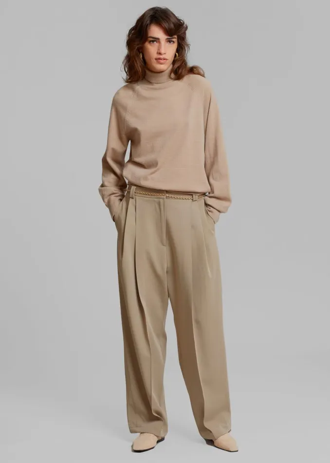 The Frankie Shop Naomie String Pants 8211 Latte Shop Bottoms