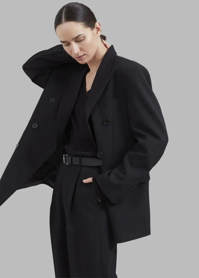 The Frankie Shop Nessi Double Breasted Blazer 8211 Black Shop Suits