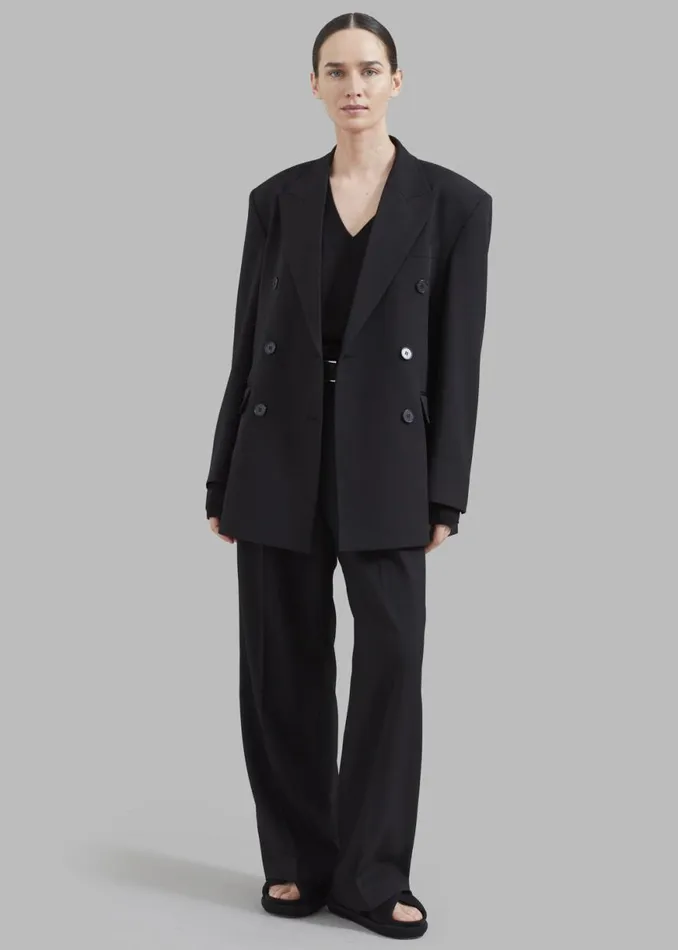 The Frankie Shop Nessi Double Breasted Blazer 8211 Black Shop Suits