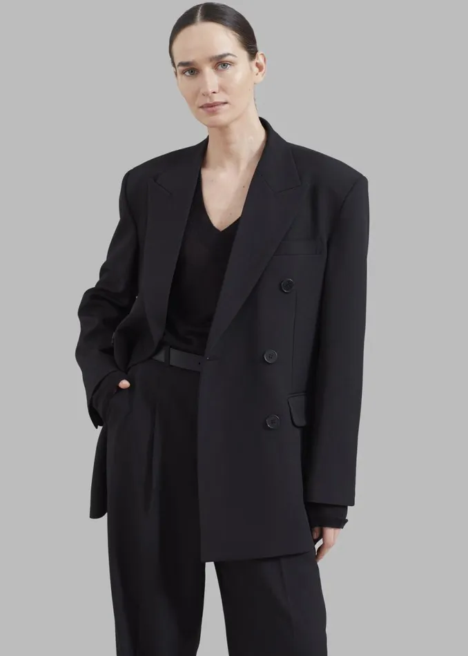 The Frankie Shop Nessi Double Breasted Blazer 8211 Black Shop Suits