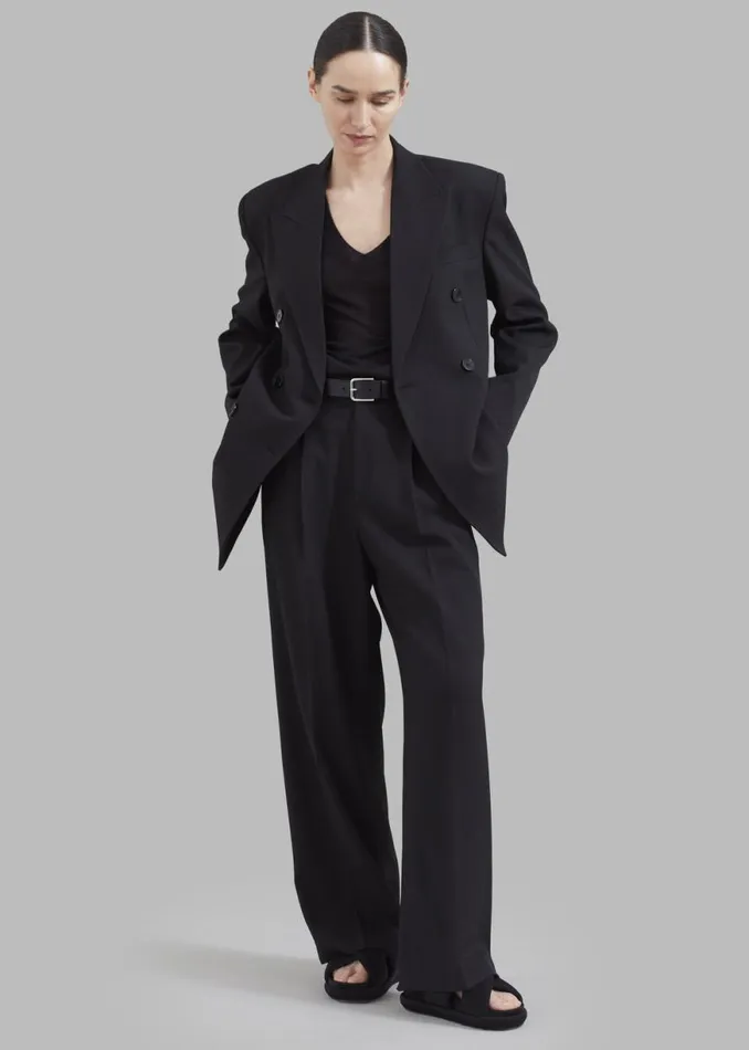 The Frankie Shop Nessi Double Breasted Blazer 8211 Black Shop Suits