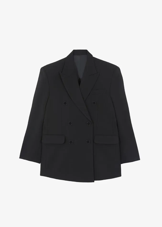 The Frankie Shop Nessi Double Breasted Blazer 8211 Black Shop Suits