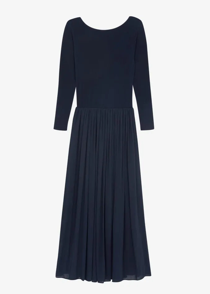 The Frankie Shop Odette Gathered Skirt Maxi Dress 8211 Navy Shop Dresses