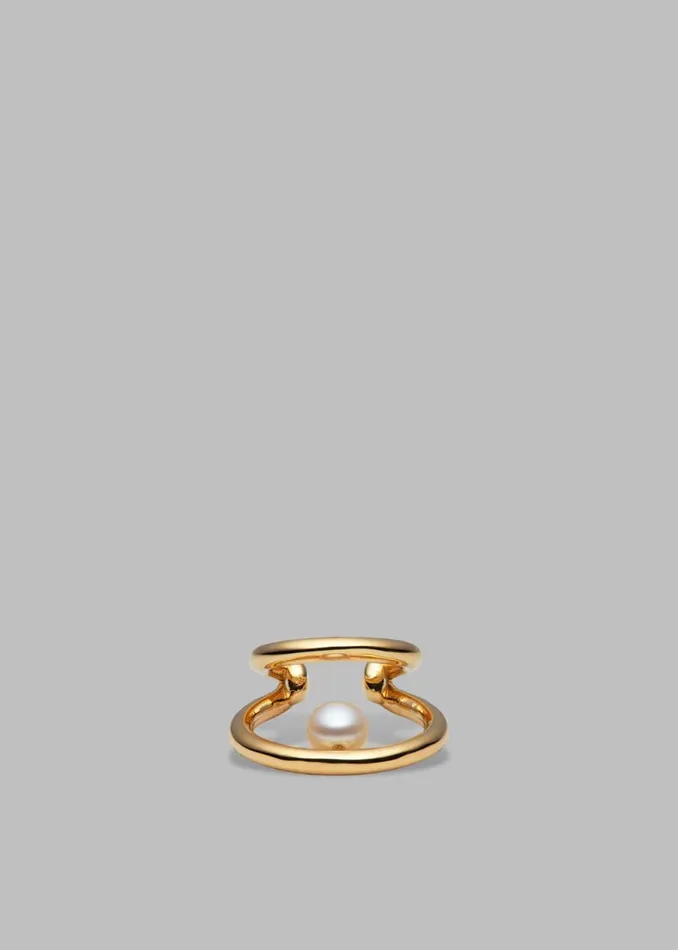 The Frankie Shop Otiumberg Double Pearl Cuff 8211 Gold Shop Accessories