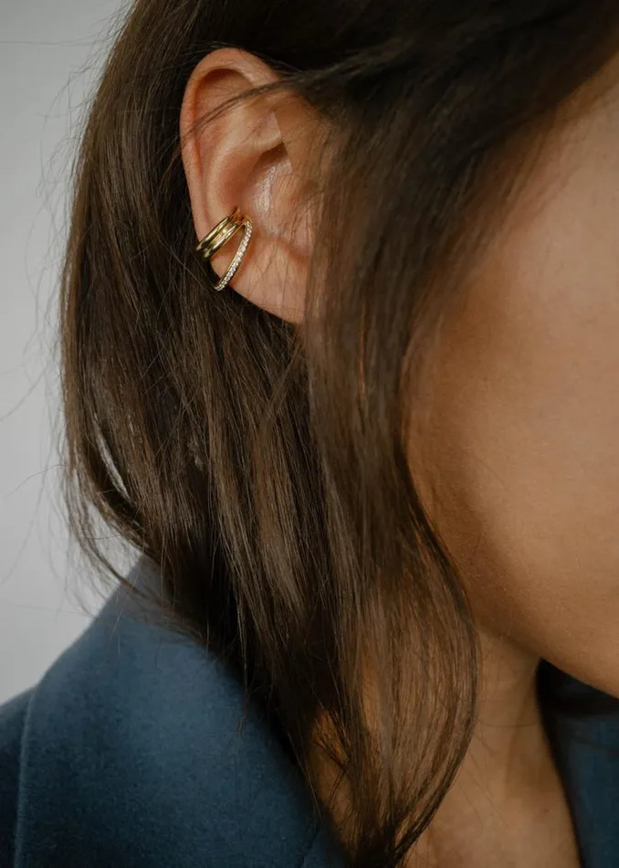 The Frankie Shop Otiumberg Pave Concero Ear Cuff 8211 Gold Vermeil Shop Accessories