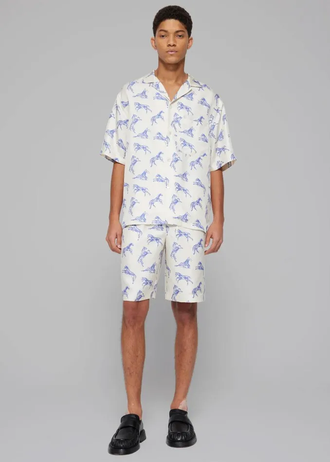 The Frankie Shop Rhe Silk Ballpoint Horse Shorts 8211 Horse Print Ballpoint Blue Shop Clothing The Frankie Shop Rhe Silk Ballpoint Horse Shorts 8211 Horse Print Ballpoint Blue Shop Clothing