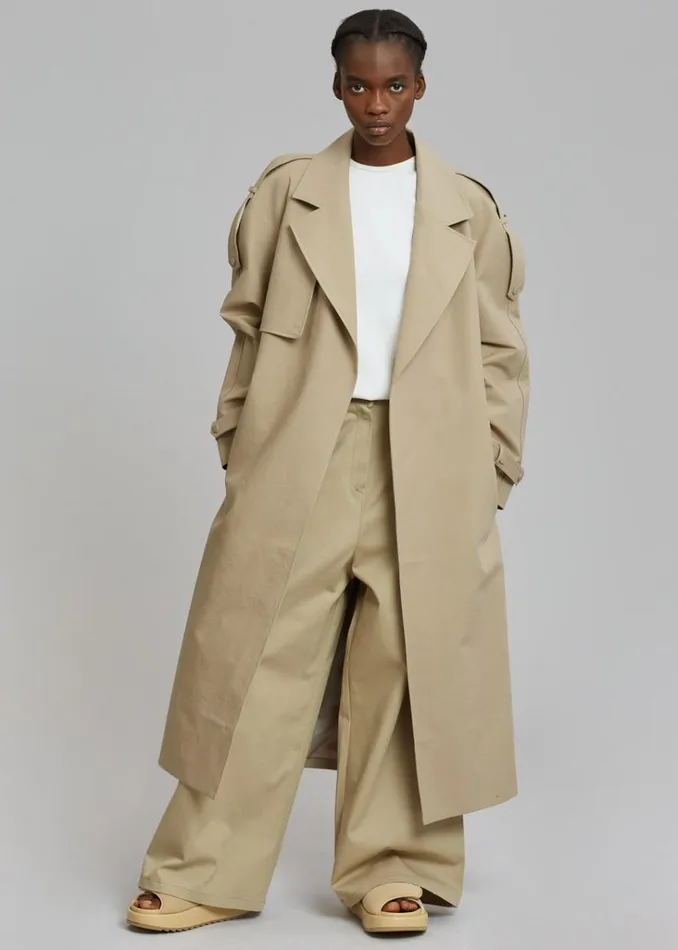 The Frankie Shop Rhodes Trench Coat 8211 Natural Shop Outerwear