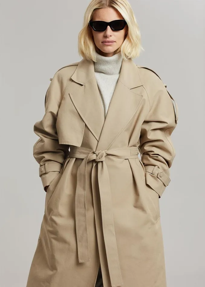 The Frankie Shop Rhodes Trench Coat 8211 Natural Shop Outerwear