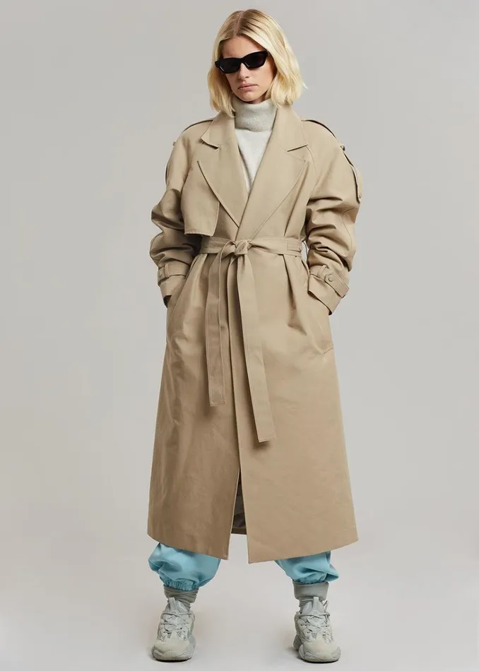 The Frankie Shop Rhodes Trench Coat 8211 Natural Shop Outerwear