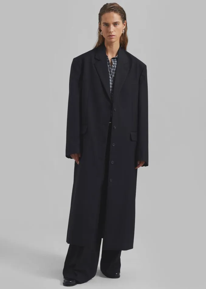 The Frankie Shop Robinson Long Coat 8211 Black Shop Clothing