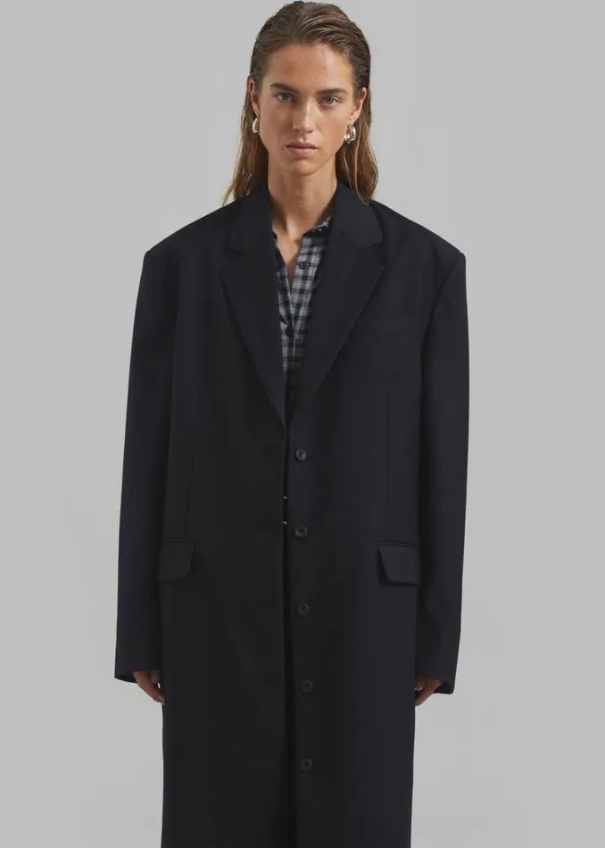 The Frankie Shop Robinson Long Coat 8211 Black Shop Clothing