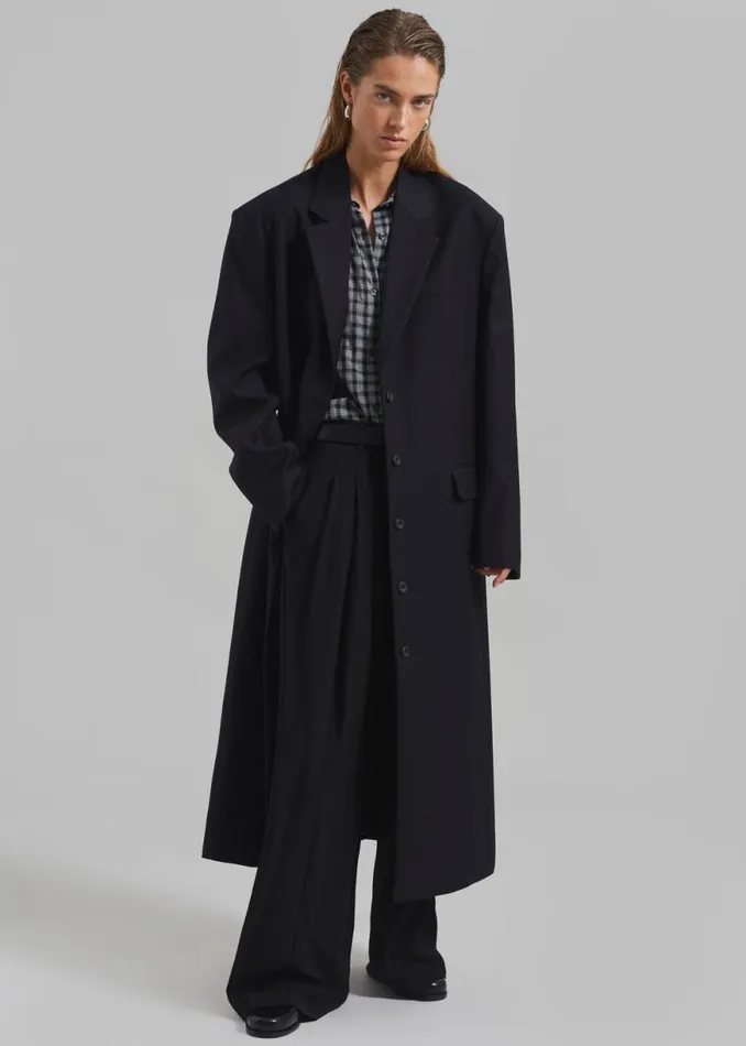 The Frankie Shop Robinson Long Coat 8211 Black Shop Clothing