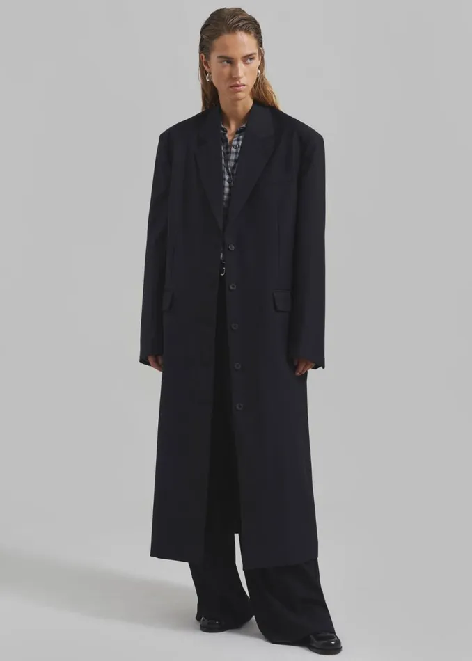 The Frankie Shop Robinson Long Coat 8211 Black Shop Clothing