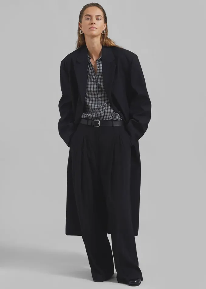 The Frankie Shop Robinson Long Coat 8211 Black Shop Clothing