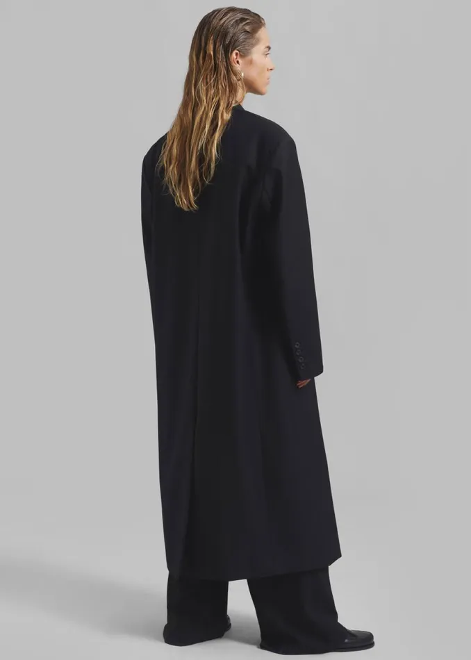 The Frankie Shop Robinson Long Coat 8211 Black Shop Clothing