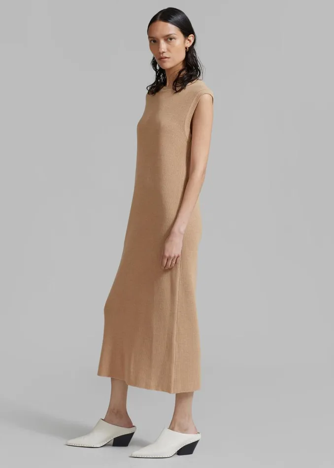The Frankie Shop Rosie Knit Dress 8211 Camel Shop Dresses