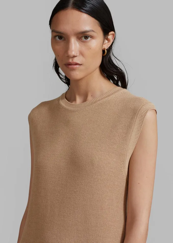 The Frankie Shop Rosie Knit Dress 8211 Camel Shop Dresses