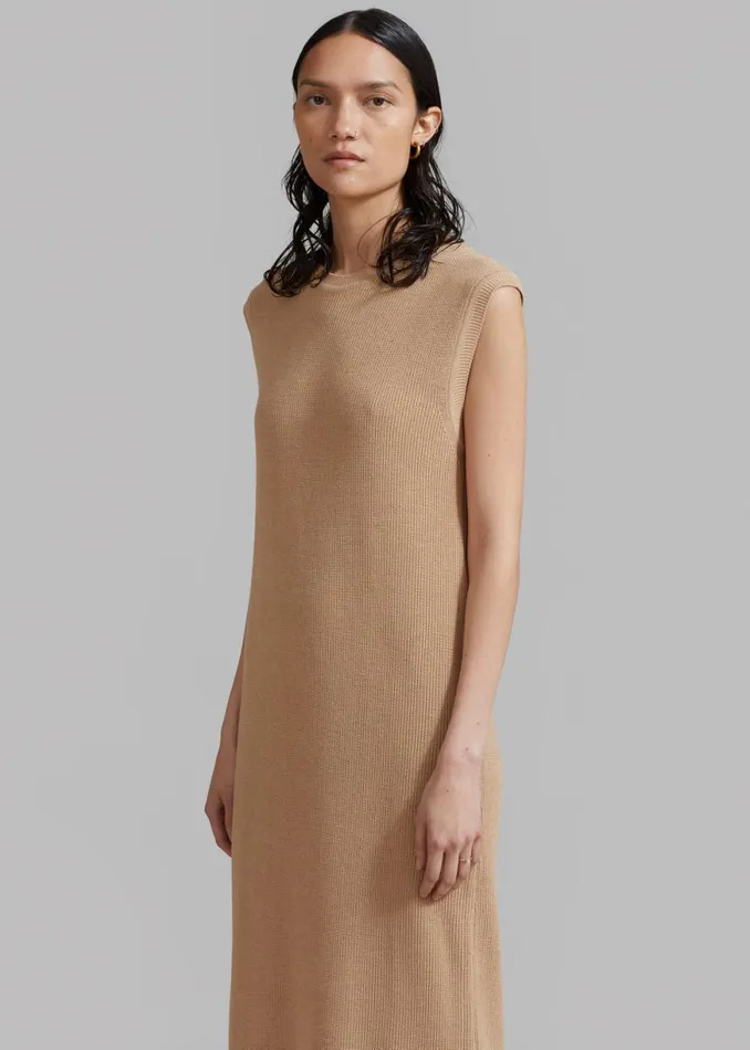 The Frankie Shop Rosie Knit Dress 8211 Camel Shop Dresses