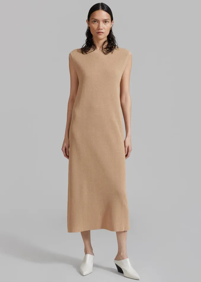 The Frankie Shop Rosie Knit Dress 8211 Camel Shop Dresses