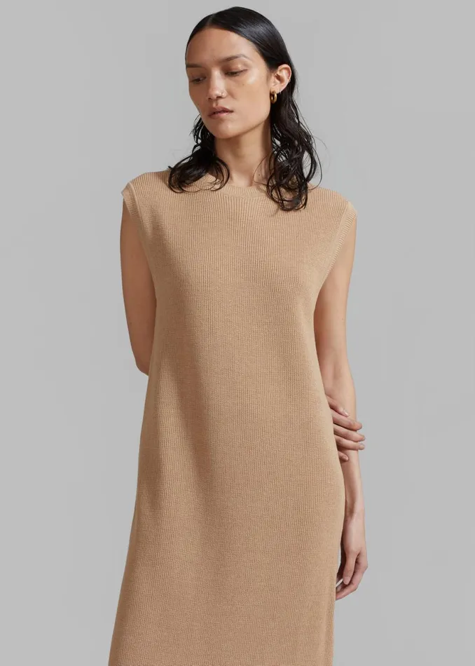 The Frankie Shop Rosie Knit Dress 8211 Camel Shop Dresses