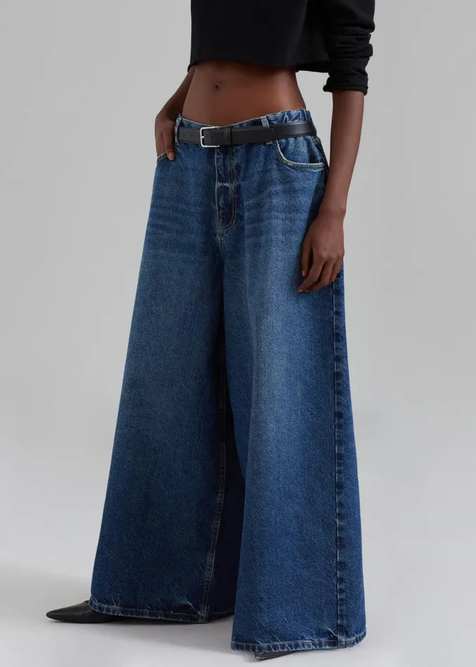 The Frankie Shop Sasha Wide Leg Jeans 8211 Dark Blue Shop Clothing