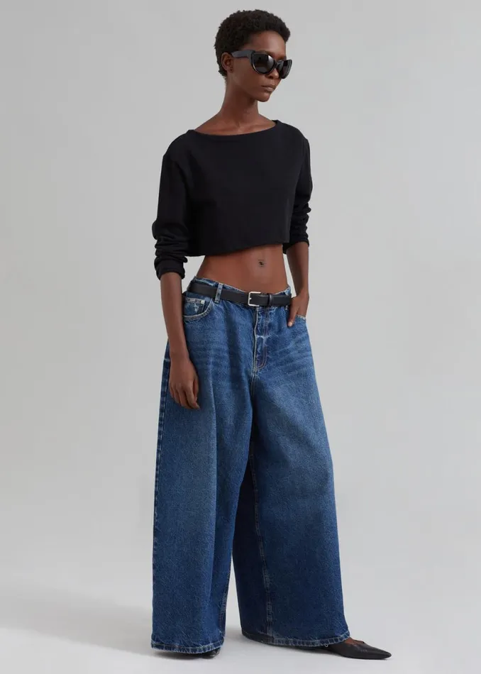 The Frankie Shop Sasha Wide Leg Jeans 8211 Dark Blue Shop Clothing
