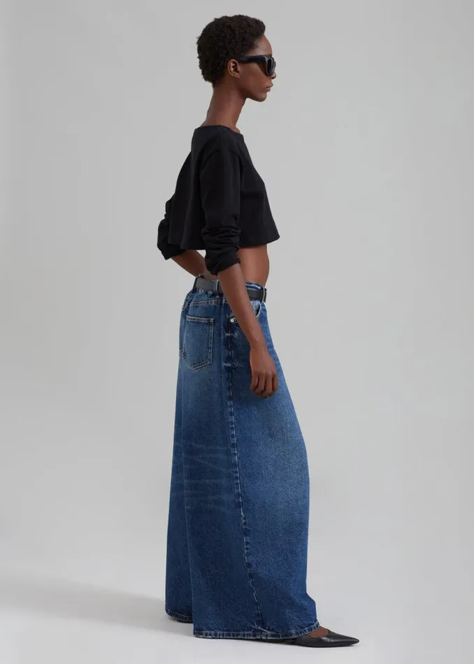 The Frankie Shop Sasha Wide Leg Jeans 8211 Dark Blue Shop Clothing