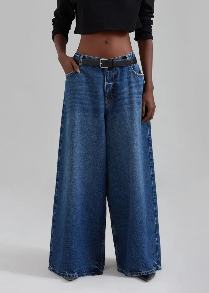 The Frankie Shop Sasha Wide Leg Jeans 8211 Dark Blue Shop Clothing