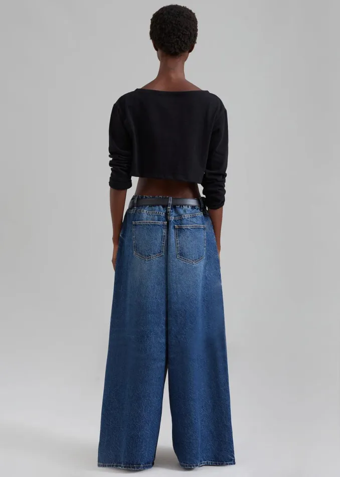The Frankie Shop Sasha Wide Leg Jeans 8211 Dark Blue Shop Clothing