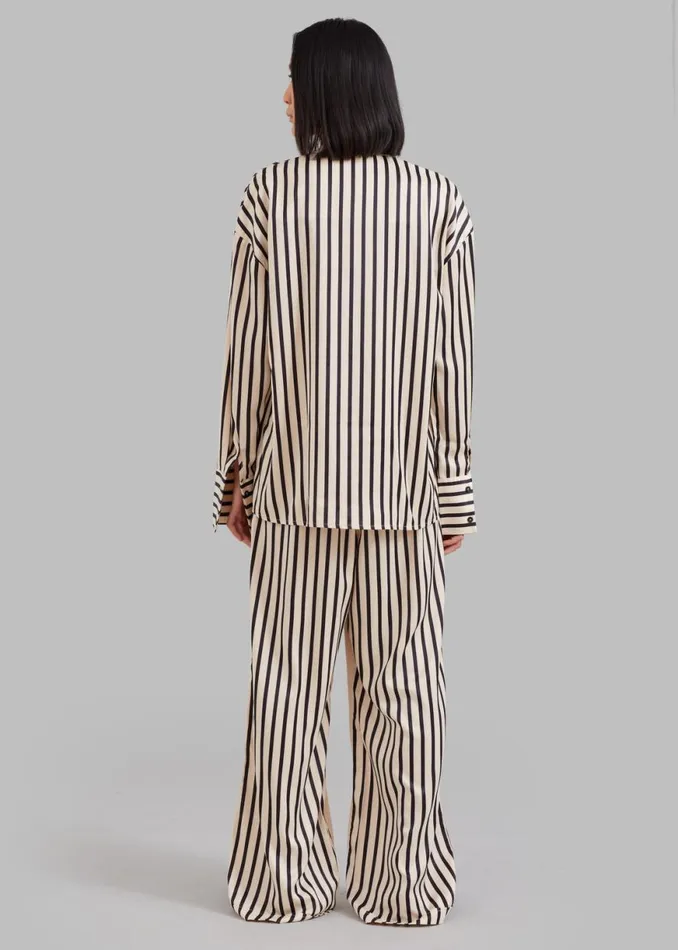 The Frankie Shop Solaqua The Resort Pants 8211 BlackOff White Shop Bottoms