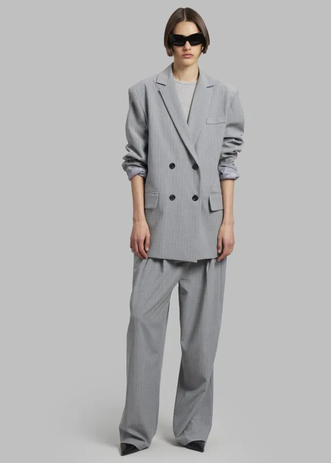 The Frankie Shop Sybil Blazer 8211 Grey Pinstripe Shop Suits