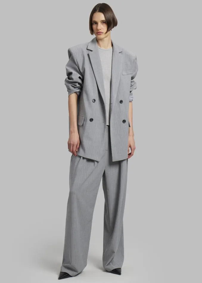 The Frankie Shop Sybil Blazer 8211 Grey Pinstripe Shop Suits