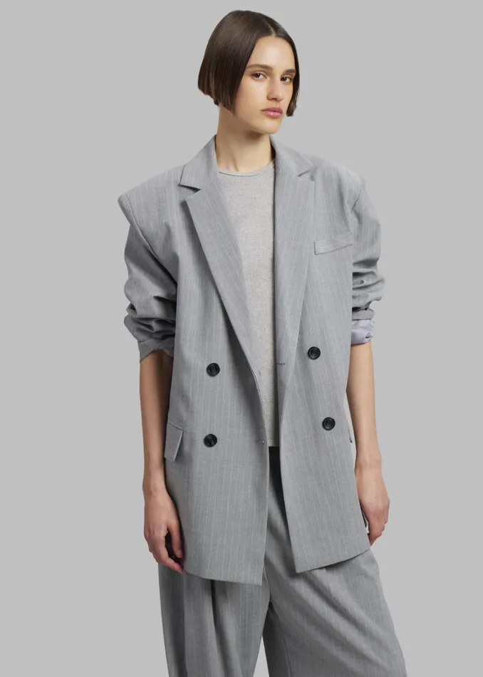 The Frankie Shop Sybil Blazer 8211 Grey Pinstripe Shop Suits
