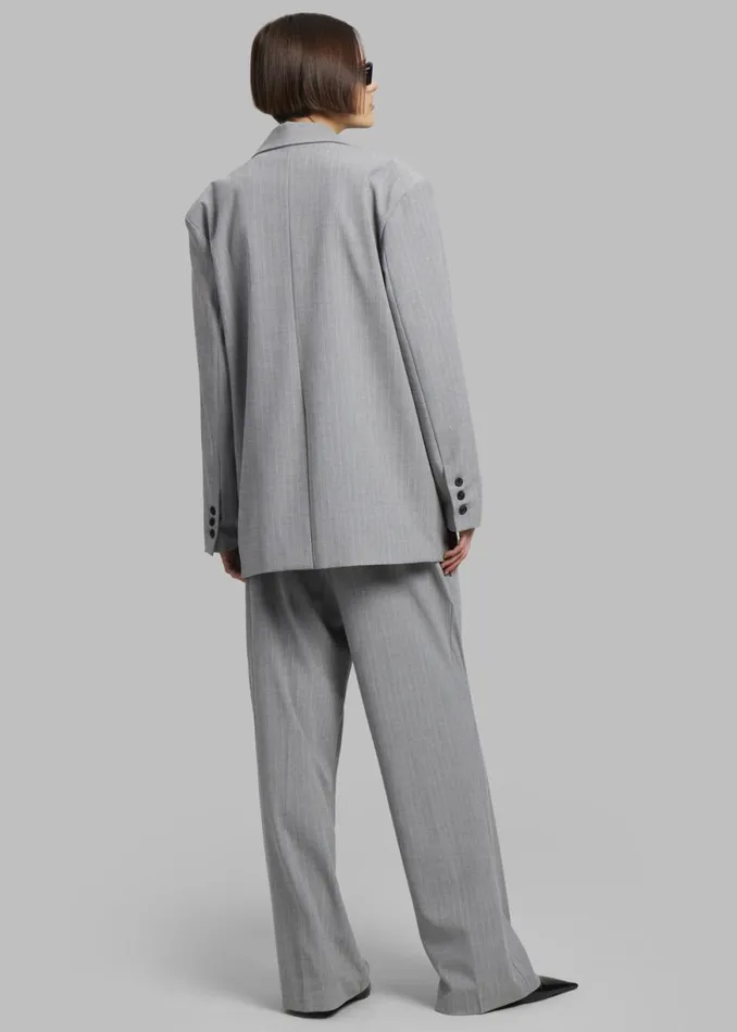 The Frankie Shop Sybil Blazer 8211 Grey Pinstripe Shop Suits