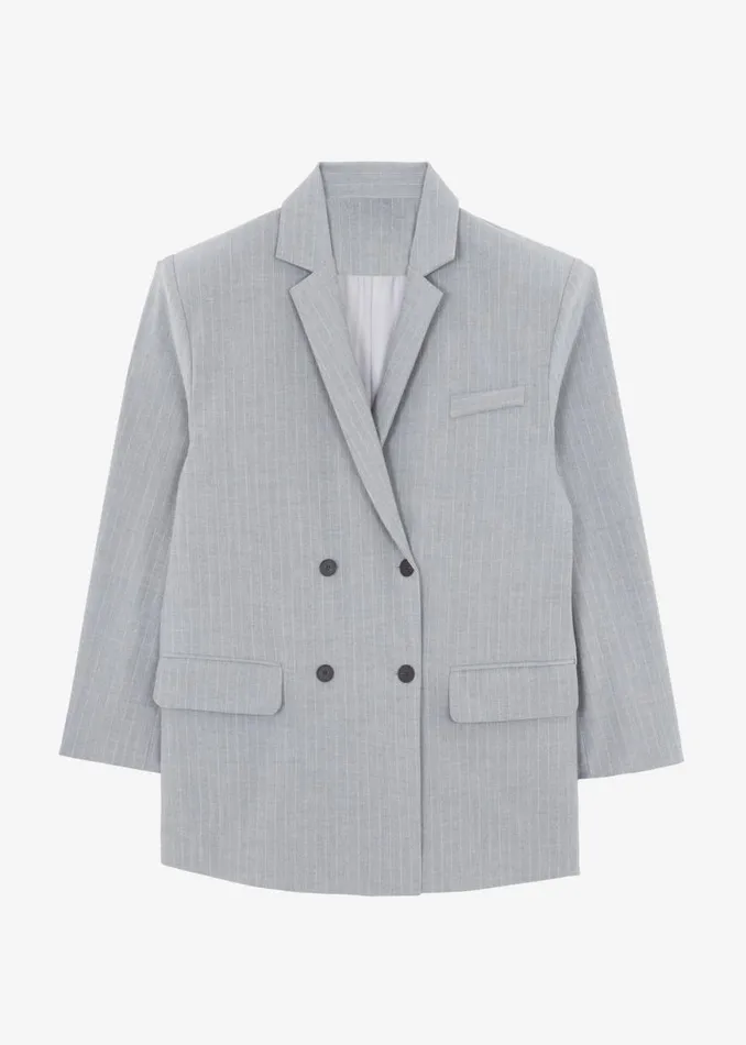 The Frankie Shop Sybil Blazer 8211 Grey Pinstripe Shop Suits