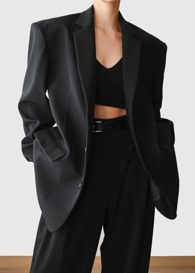 The Frankie Shop Tansy Oversized Blazer 8211 Black Shop Suits