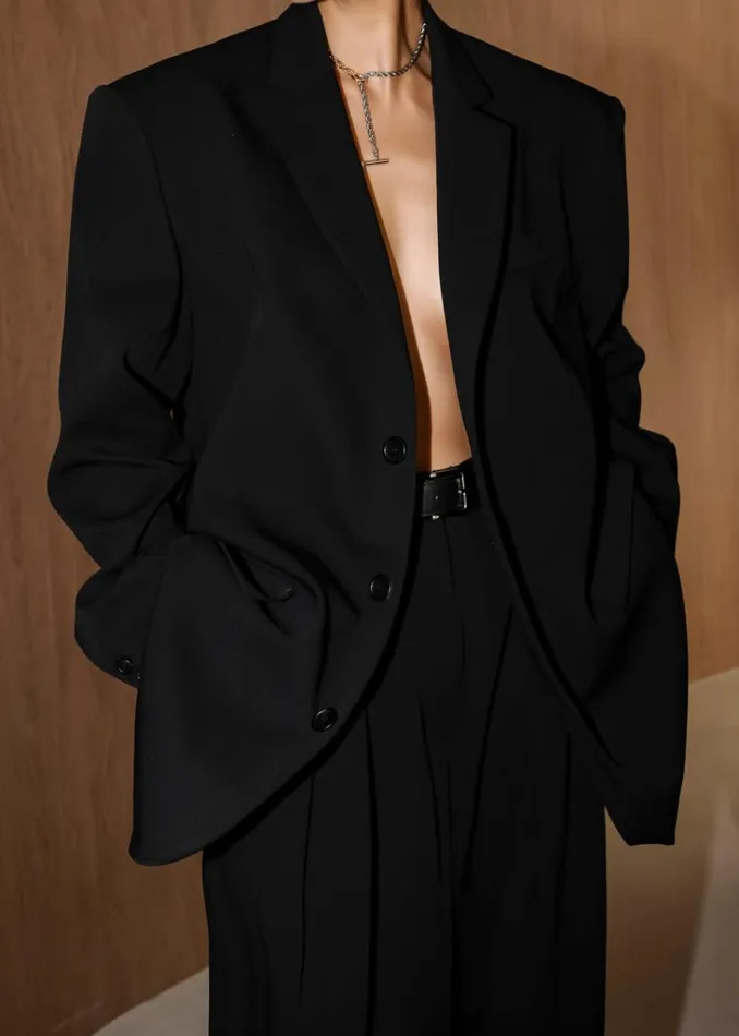 The Frankie Shop Tansy Oversized Blazer 8211 Black Shop Suits