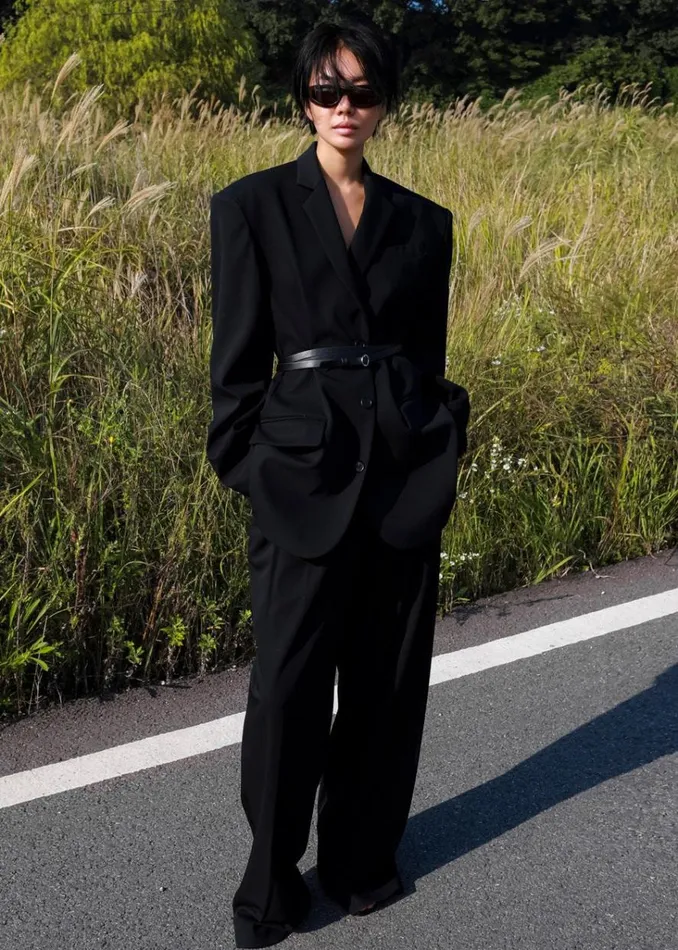 The Frankie Shop Tansy Oversized Blazer 8211 Black Shop Suits