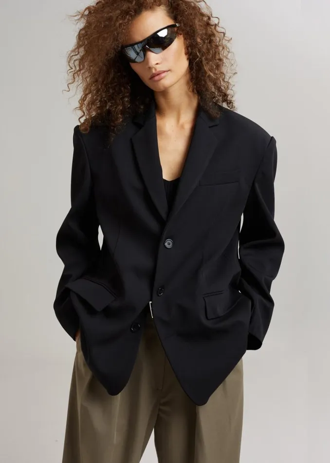 The Frankie Shop Tansy Oversized Blazer 8211 Black Shop Suits